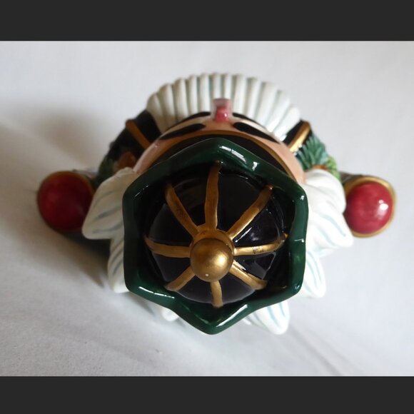 NEW 12” 2003 LE 3500 FITZ & FLOYD CERAMIC SMALL PINE CONE SOLDIER NUTCRACKER - Picture 9 of 10